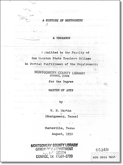 1950 Thesis of W. N. Martin - 